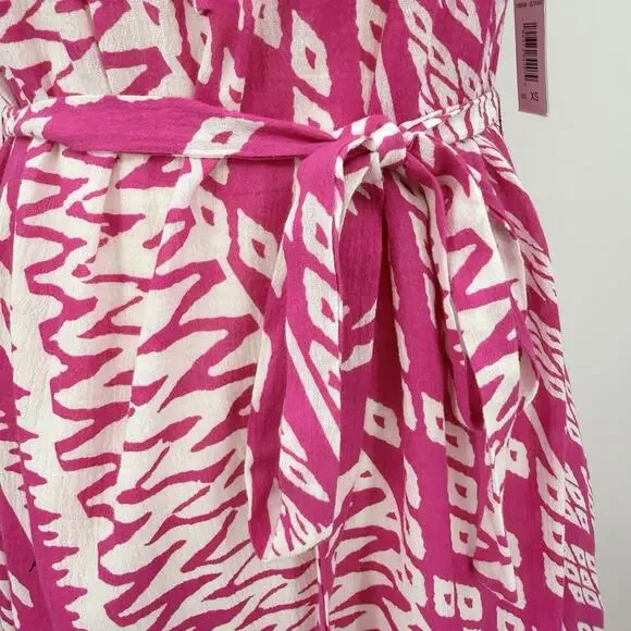 Natori Getaway Midi Dress Pink Lightweight Cotton Boho XS Resort Vacation Summer - Picture 5 of 9